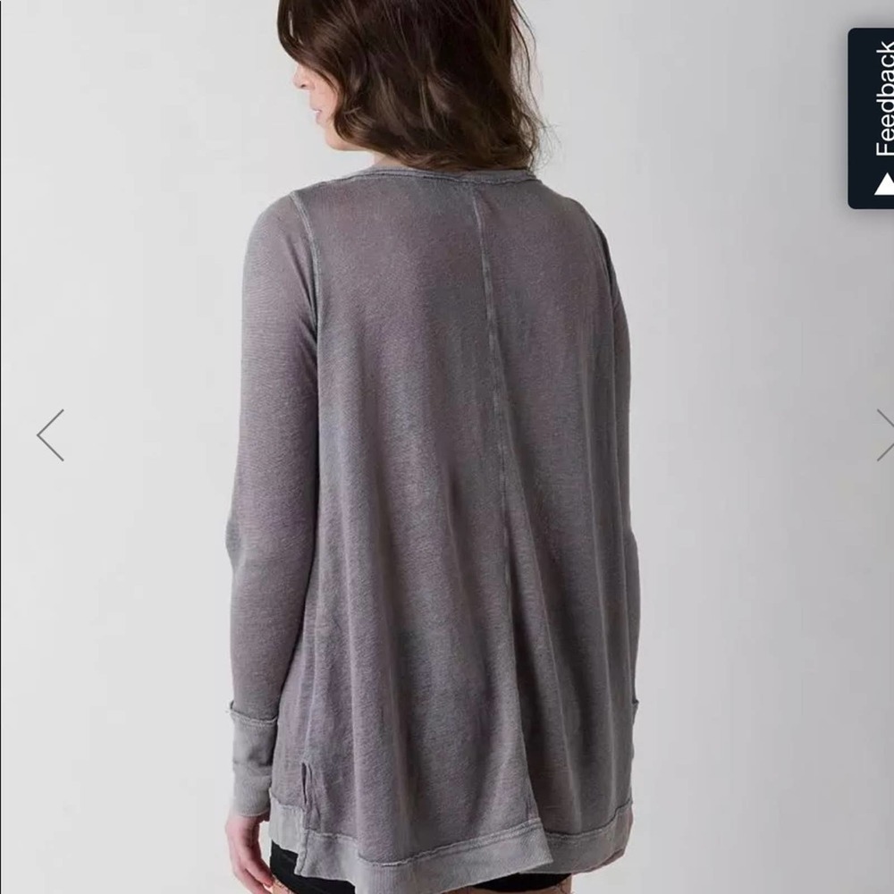 FREE People Open Weave Linen Blend Henley Tunic Top Oversized SZ XS NAVY - Picture 9 of 9